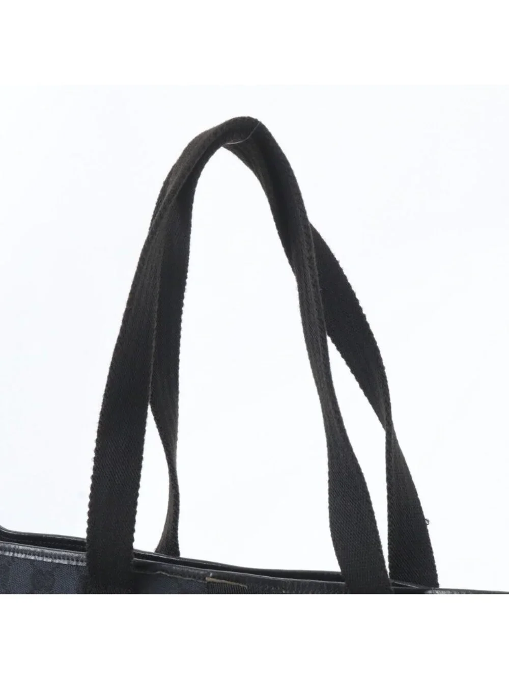 Gucci GG Canvas Leather Tote Shoulder Business Black